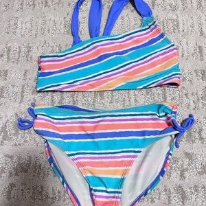 Striped colorful swimming suit